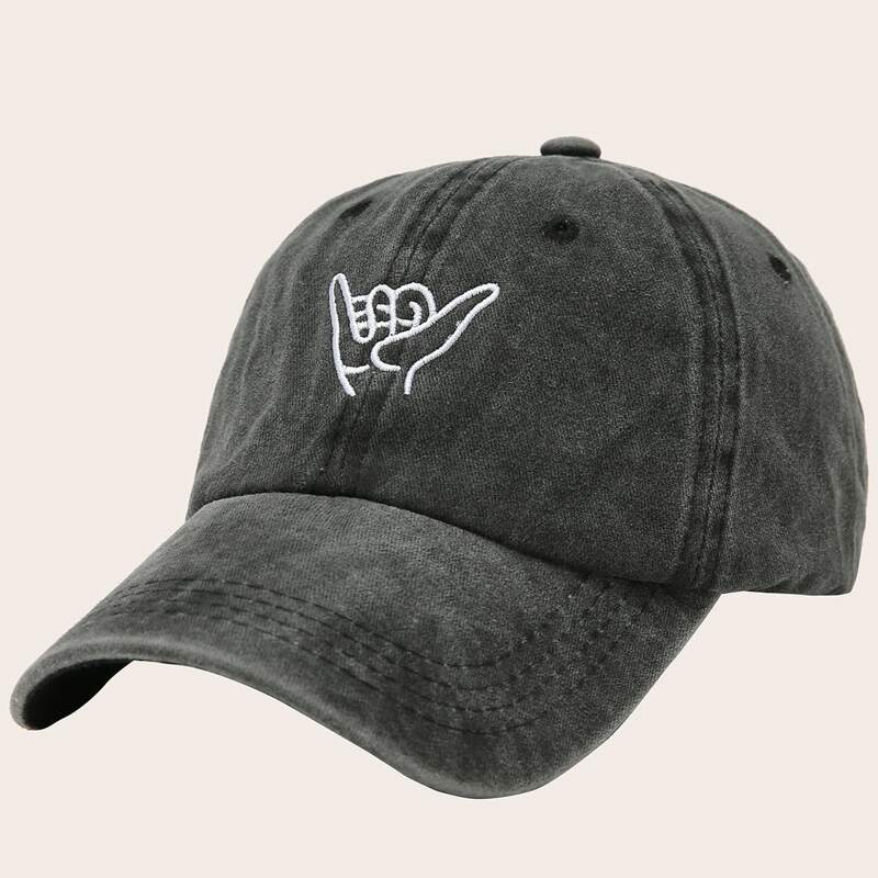 

Guys Gesture Embroidery Baseball Cap, Black