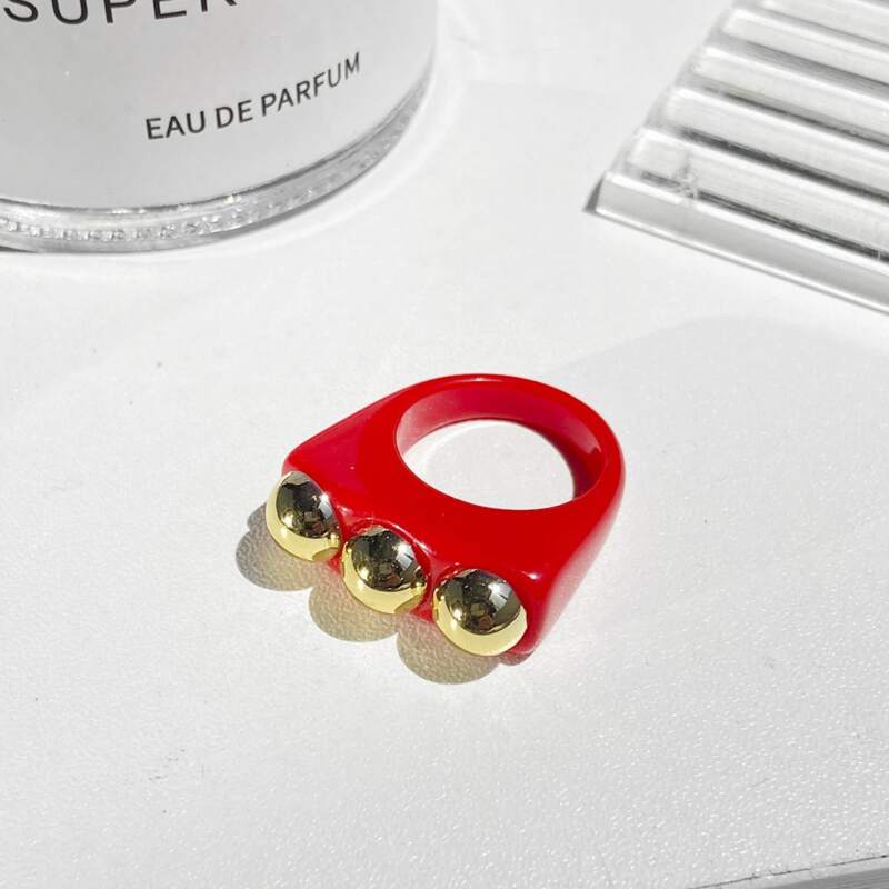 

1pc Ball Decor Ring, Red
