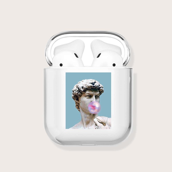 

Statue Pattern Airpods Case, Clear