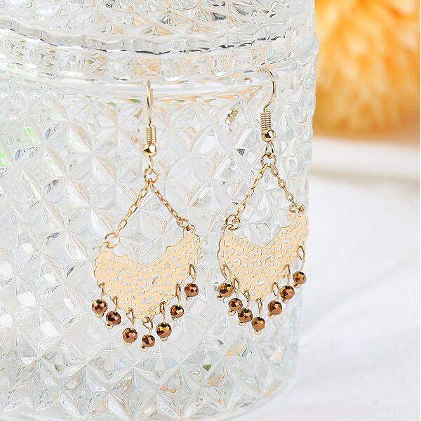 

Hollow Out Drop Earrings, Gold
