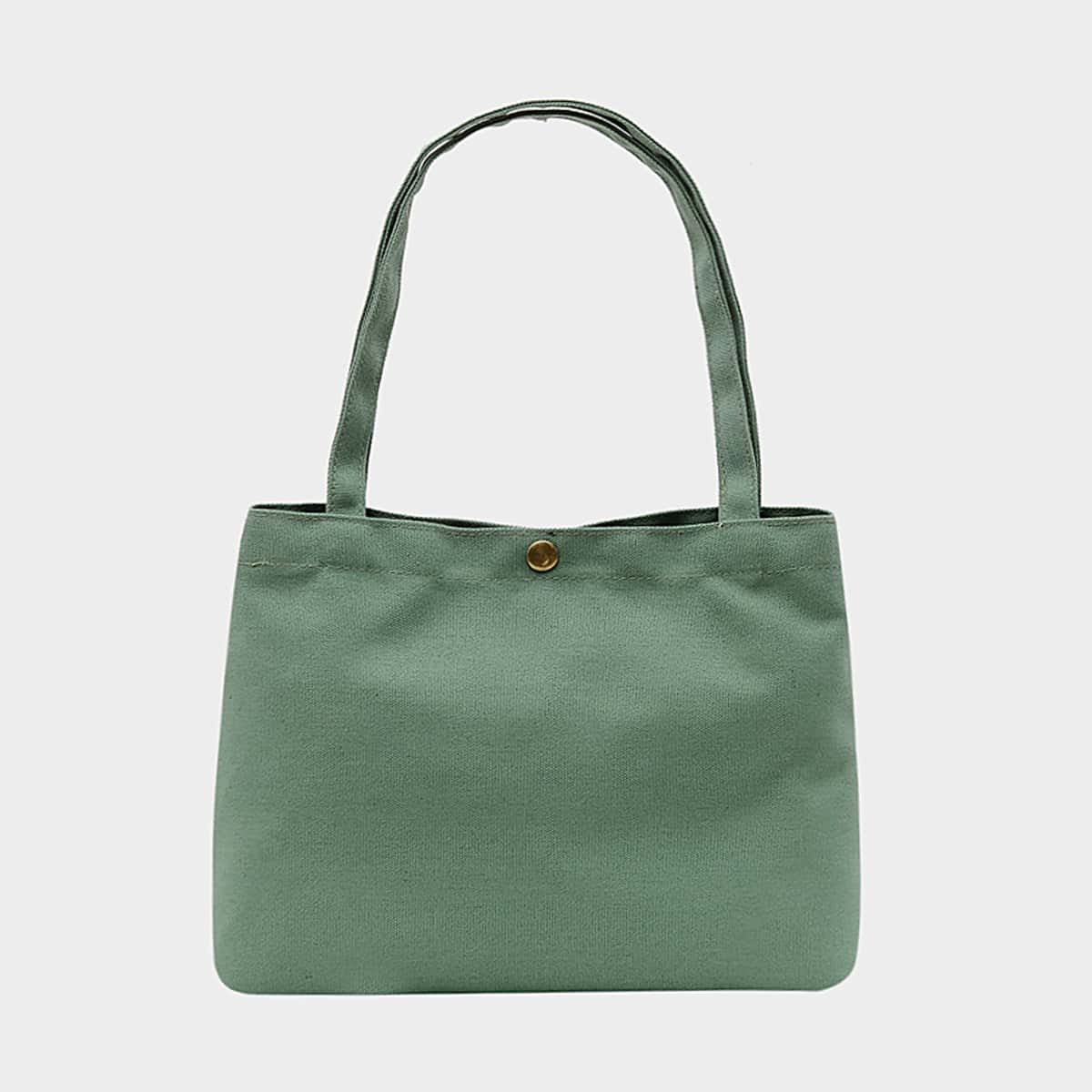 

Solid Canvas Tote Bag, Green