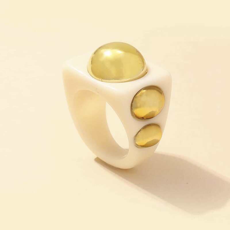 

1pc Geo Design Ring, White