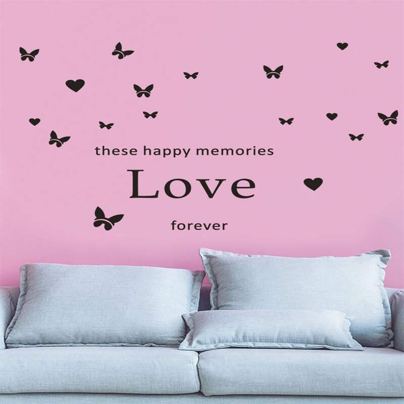 

Butterfly & Letter Wall Sticker, Black