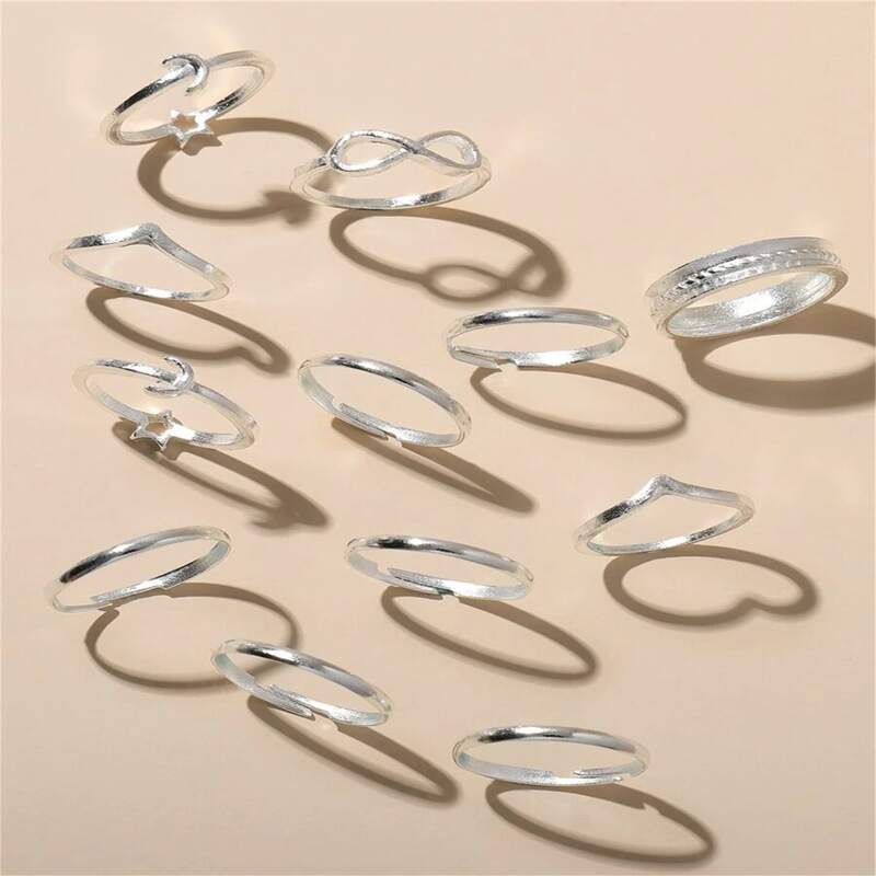 

12pcs Minimalist Ring, Silver