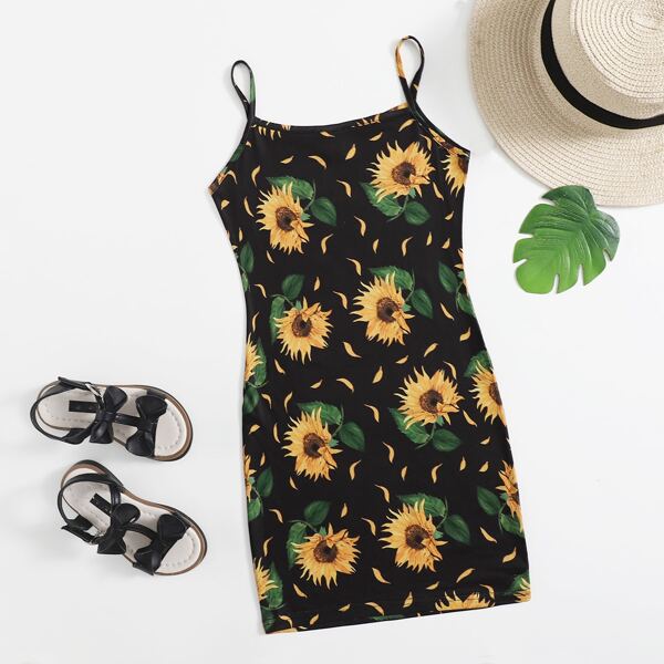

Girls Sunflower Print Dress, Multicolor
