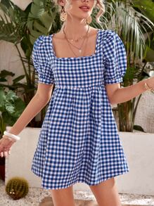 Soleia Đầm Kẻ sọc Giải trí - Xanh và trắng - Xem 1