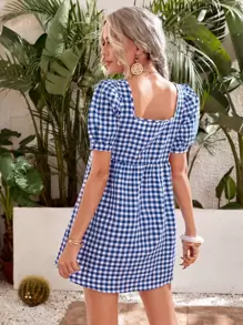 Soleia Đầm Kẻ sọc Giải trí - Xanh và trắng - Xem 2