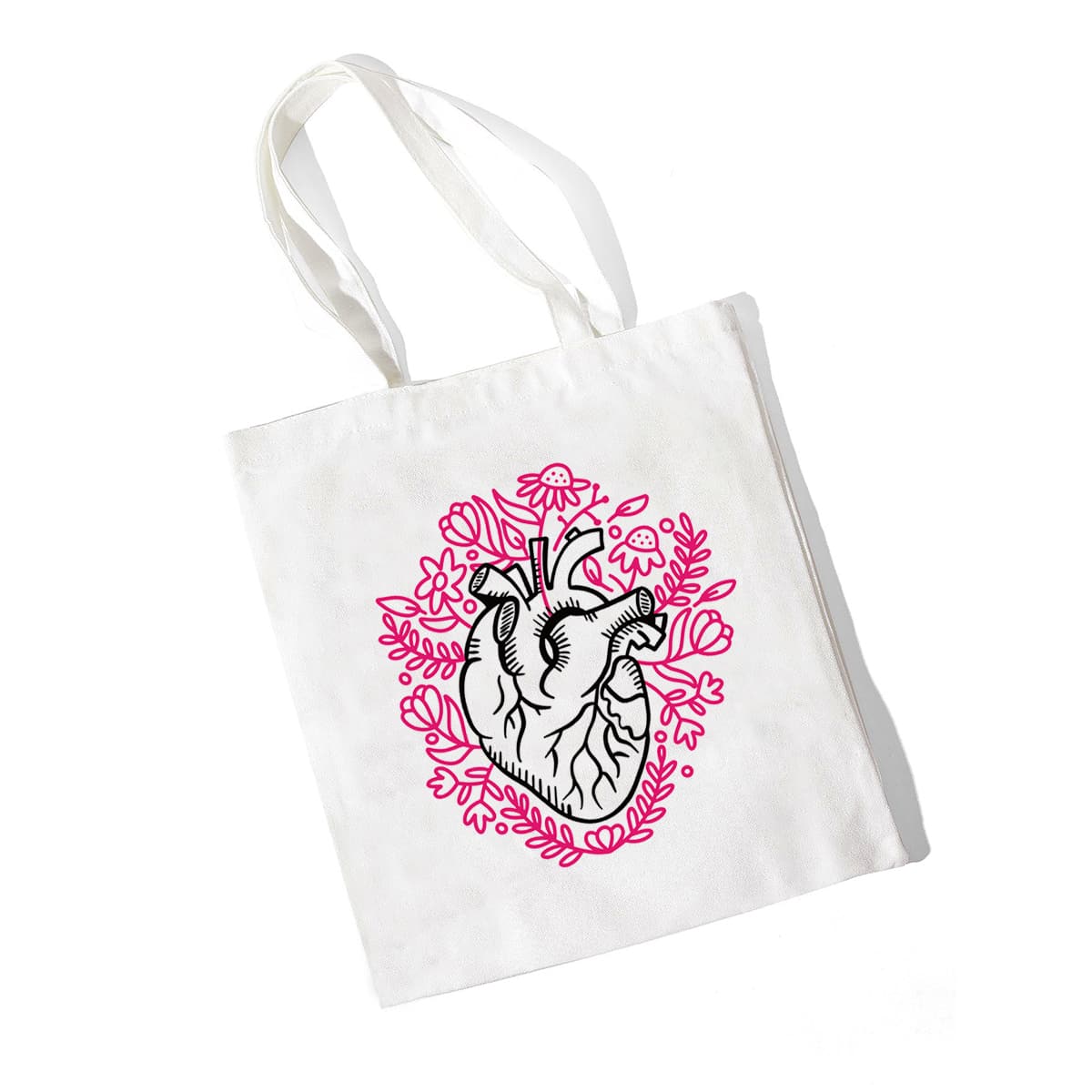 

ROMWE X Betsydoodles Heart Tote Bag, White