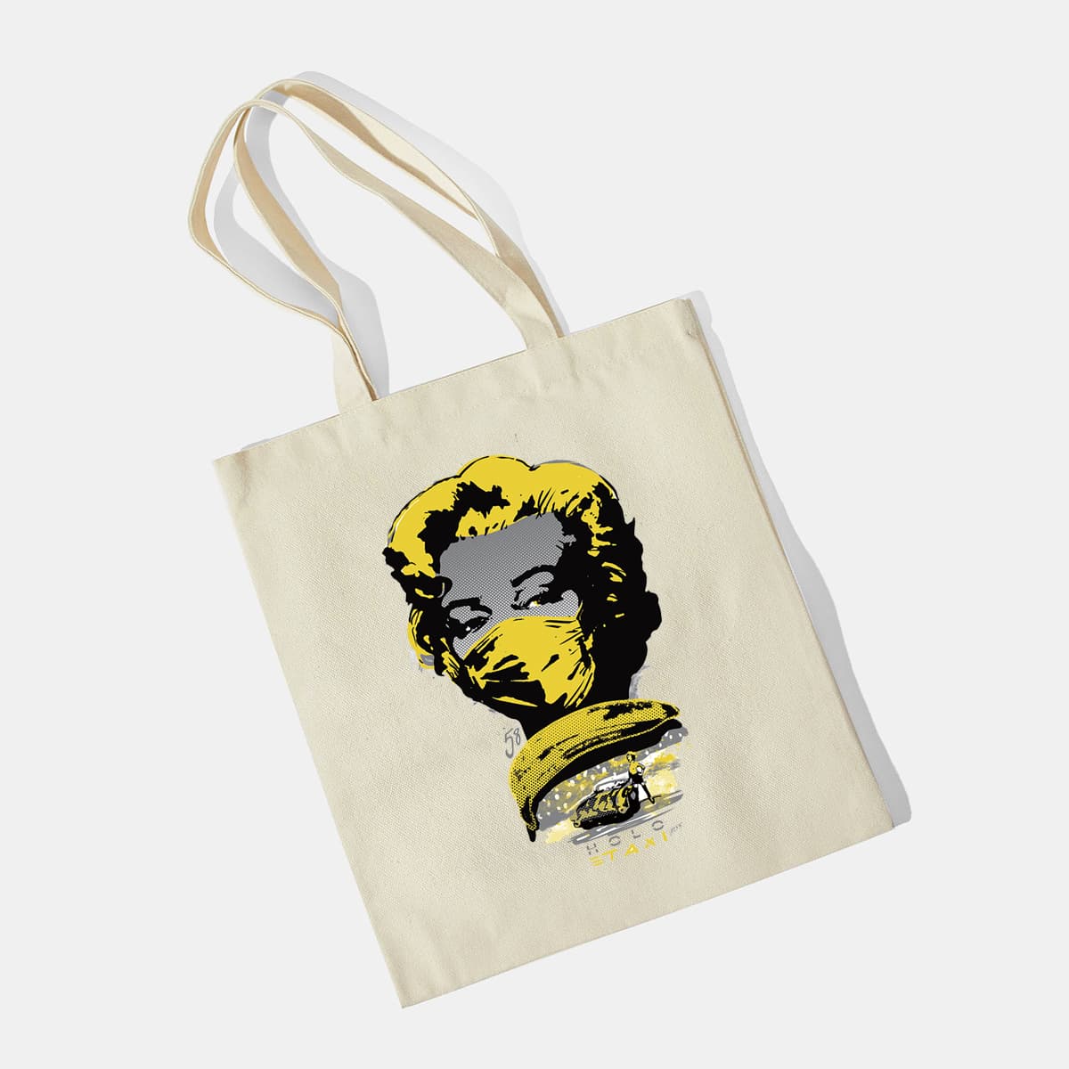 

ROMWE X Thomas Figure Tote Bag, Beige