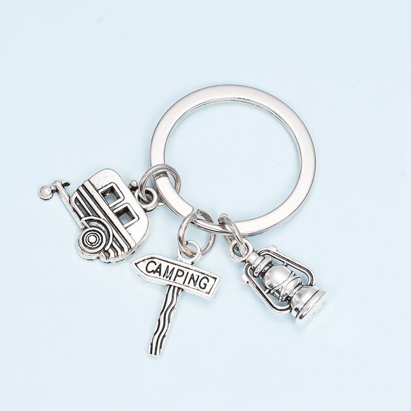 

Kerosene Lamp Charm Keychain, Silver