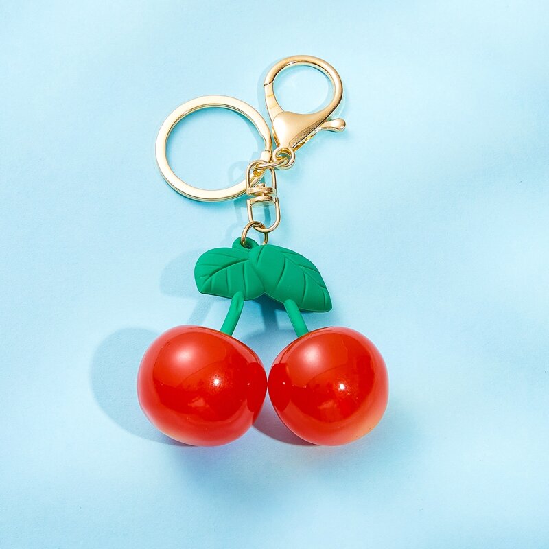 

Cherry Charm Keychain, Red