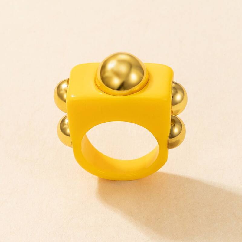 

1pc Resin Ring, Yellow