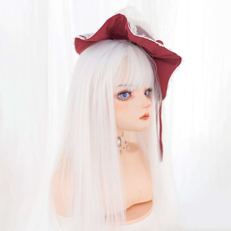 

Long Natural Wig With Bangs, White
