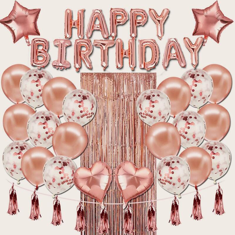 

47pcs Birthday Balloon Set, Rose gold