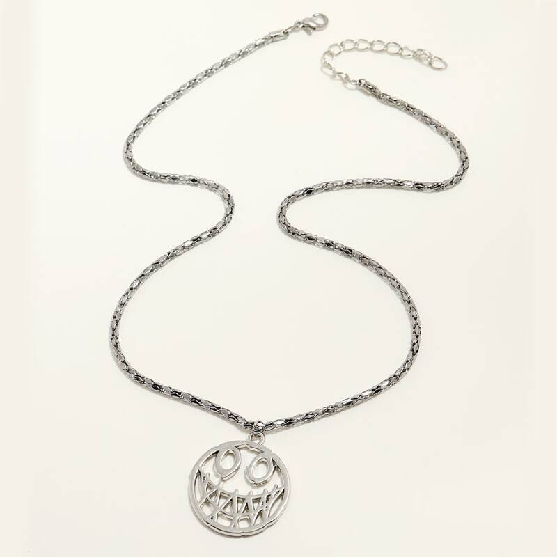

1pc Cartoon Graphic Pendant Necklace, Silver