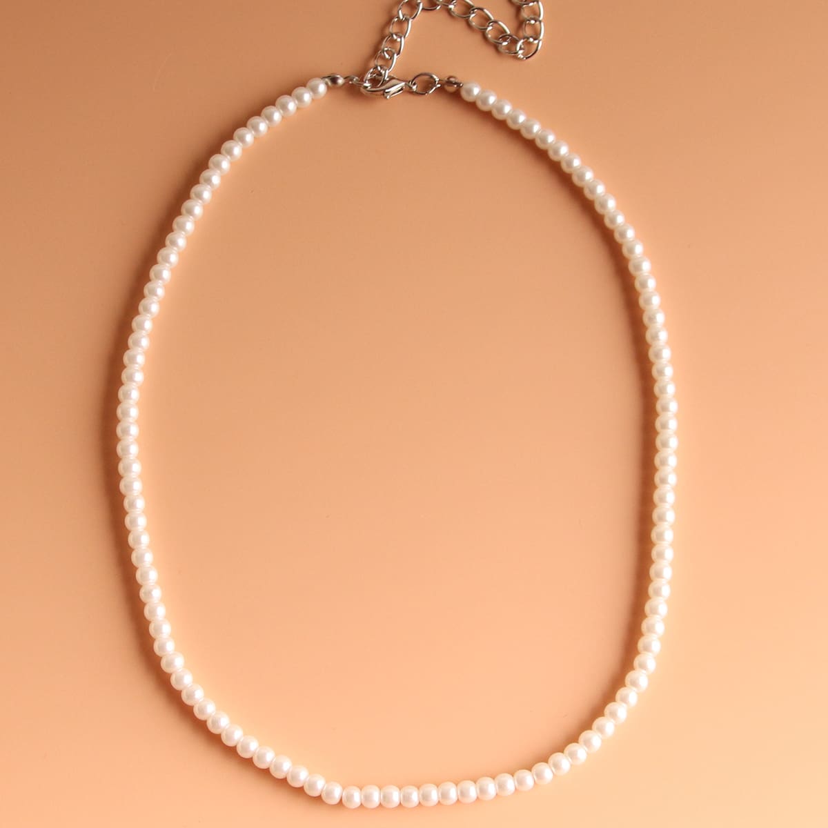 

Faux Pearl Beaded Necklace, White