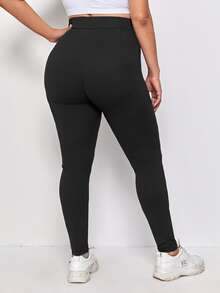 Leggings rotos de cintura alta - Negro - Ver 2
