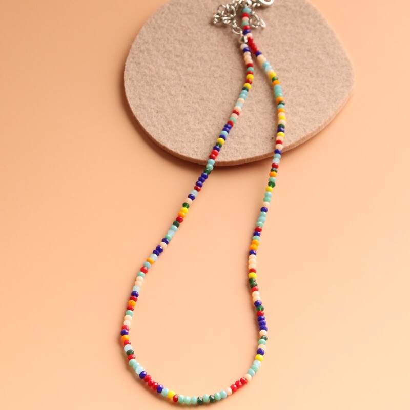 

Colorful Beaded Necklace, Multicolor