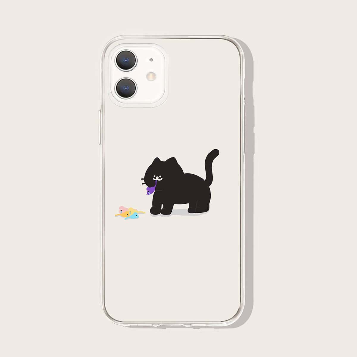 

Cartoon Cat Phone Case, Clear