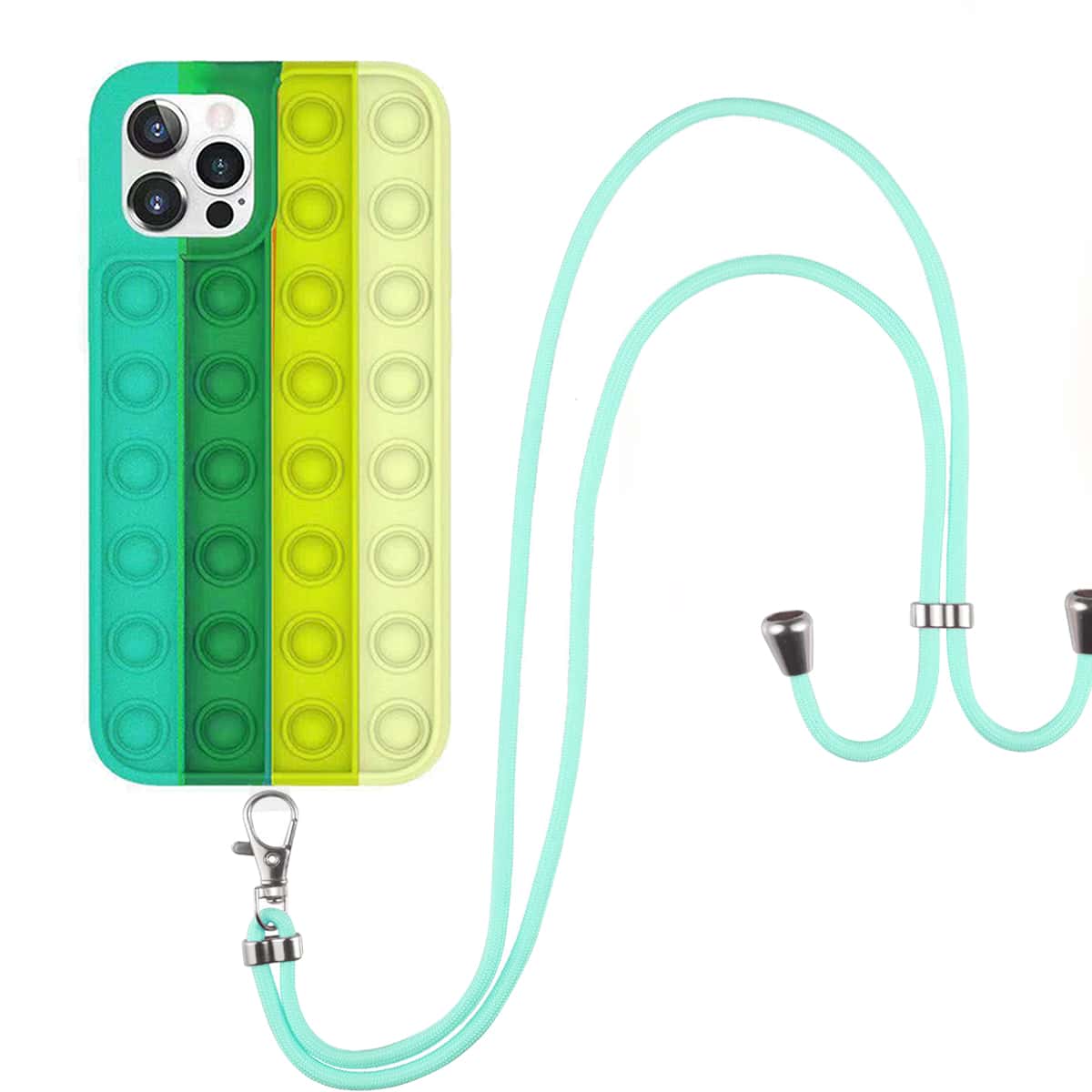 

Colorblock Phone Case With Lanyard, Multicolor
