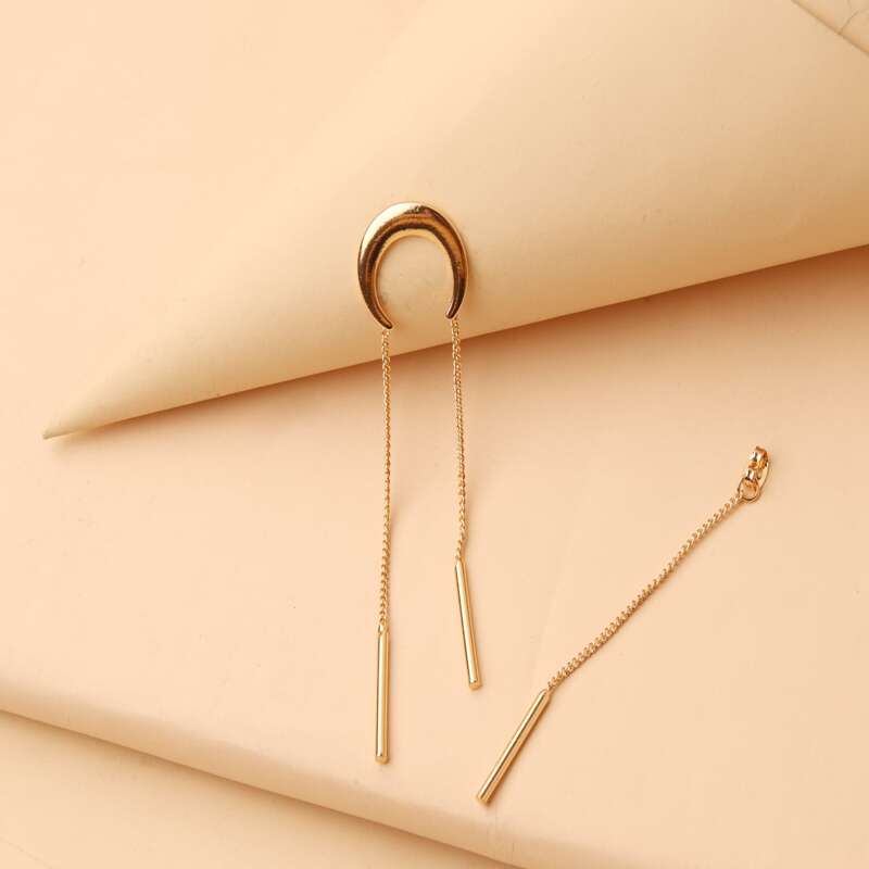 

1pc Moon Decor Earring, Gold