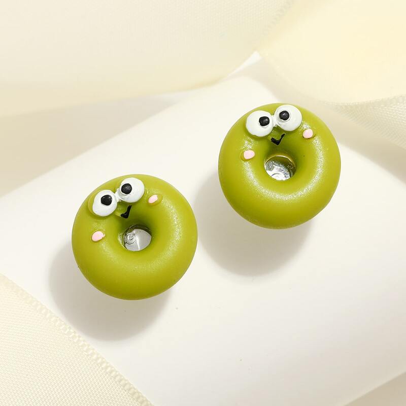 

Cartoon Graphic Stud Earrings, Green