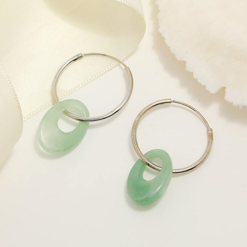 

Simple Geo Hoop Earrings, Silver