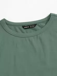 Muchica Solid Crop Tank Top - Green - View 5