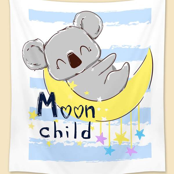 

Kids Cartoon Koala Print Tapestry, Multicolor