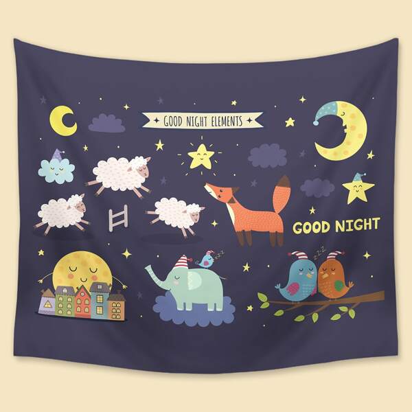 

Kids Cartoon Graphic Tapestry, Multicolor