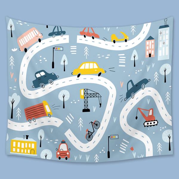 

Kids Cartoon Graphic Tapestry, Multicolor