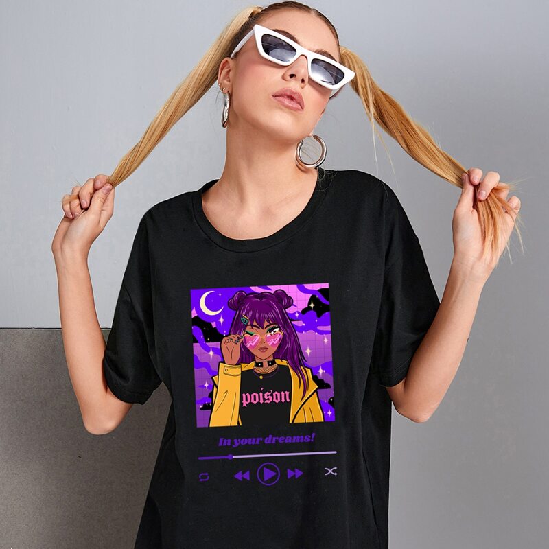 

Letter Figure Graphic Tee, Black