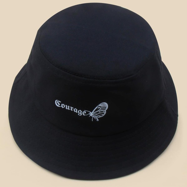 

Letter Graphic Bucket Hat, Black