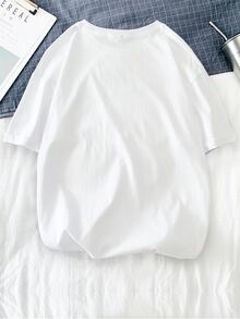 Manfinity Men Cartoon And Number Graphic Tee - White - View 2