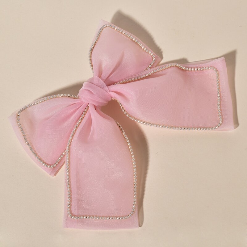 

1pc Bow Knot Hair Clip, Baby pink