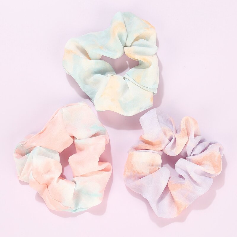 

3pcs Solid Scrunchie, Multicolor