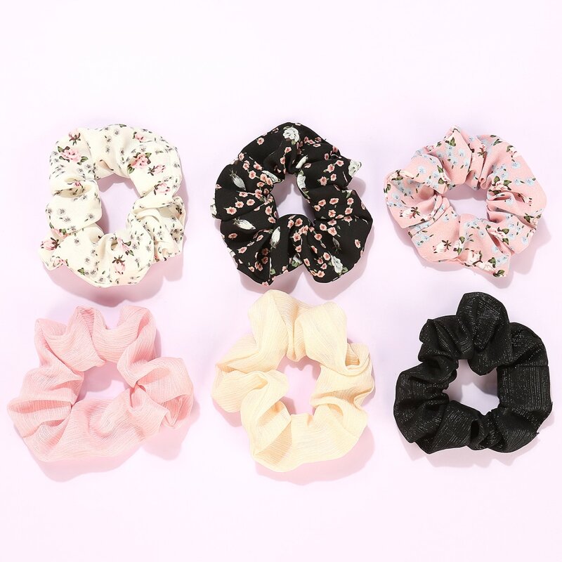 

6pcs Ditsy Floral Pattern Scrunchie, Multicolor