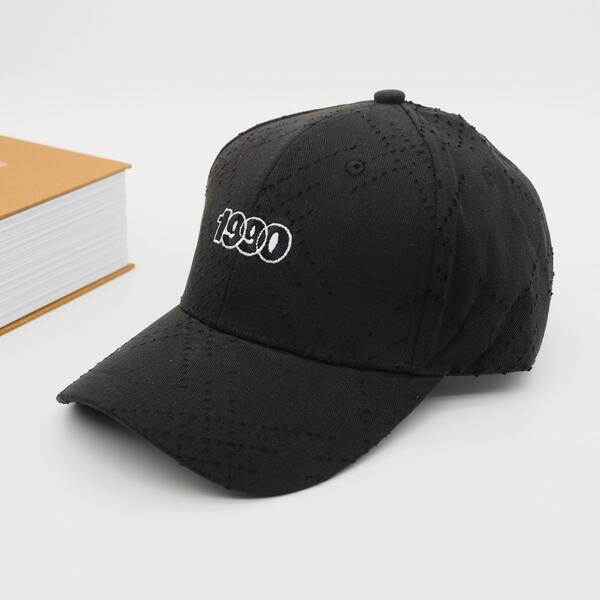 

Men Number Embroidery Baseball Cap, Black
