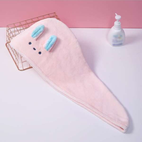 

Ear Detail Hair Drying Cap, Pink