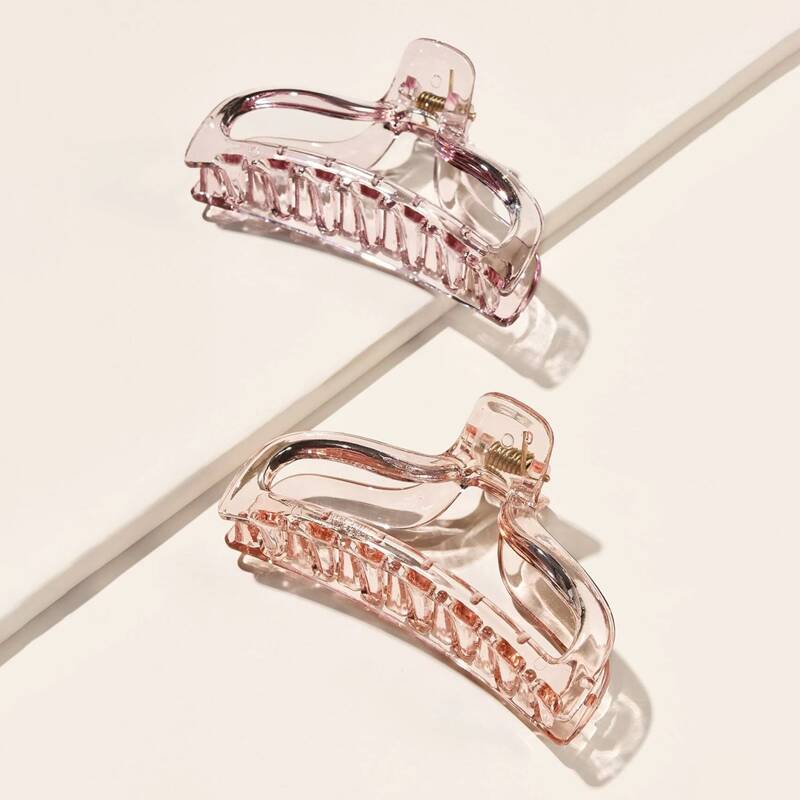 

2pcs Clear Hair Claw, Multicolor