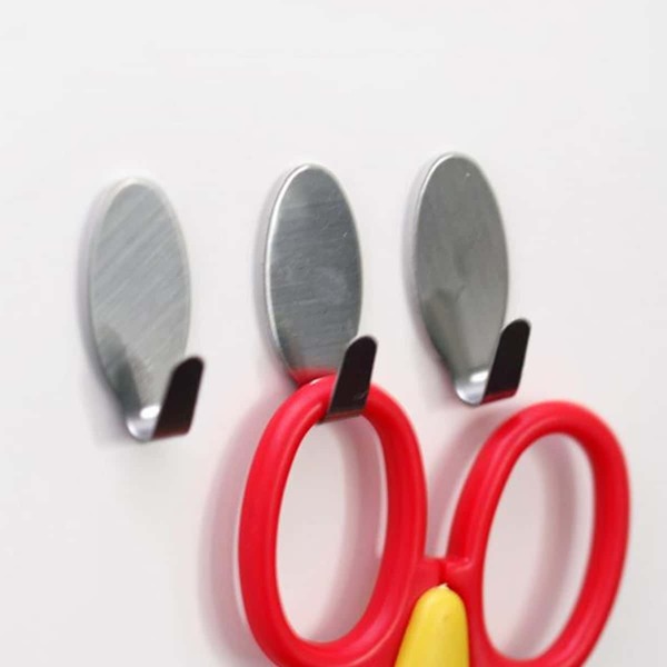 

6pcs Stainless Steel Wall Hook, Silver