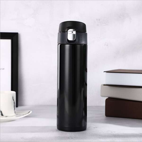 

1pc Solid Color Vacuum Cup, Black
