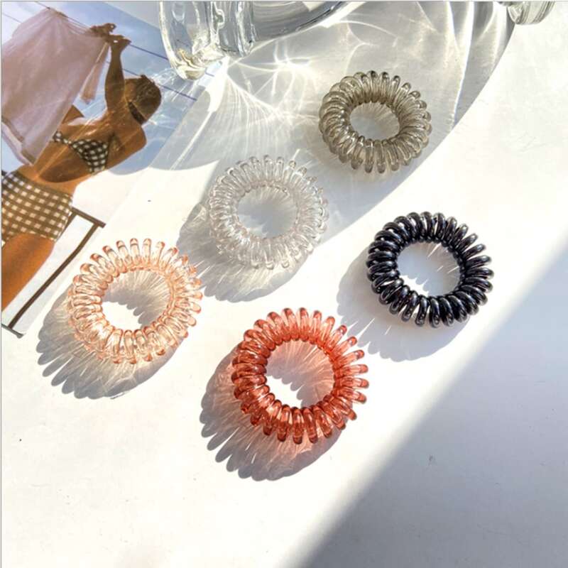 

5pcs Coil Wire Hair Tie, Multicolor