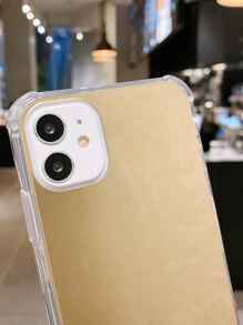 Funda protectora de teléfono con espejo enchapado de moda compatible con iPhone 17 Pro Max/16 Plus - Dorado - Ver 2