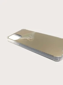 Funda protectora de teléfono con espejo enchapado de moda compatible con iPhone 17 Pro Max/16 Plus - Dorado - Ver 3