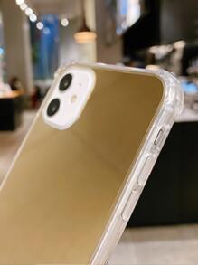 Funda protectora de teléfono con espejo enchapado de moda compatible con iPhone 17 Pro Max/16 Plus - Dorado - Ver 6