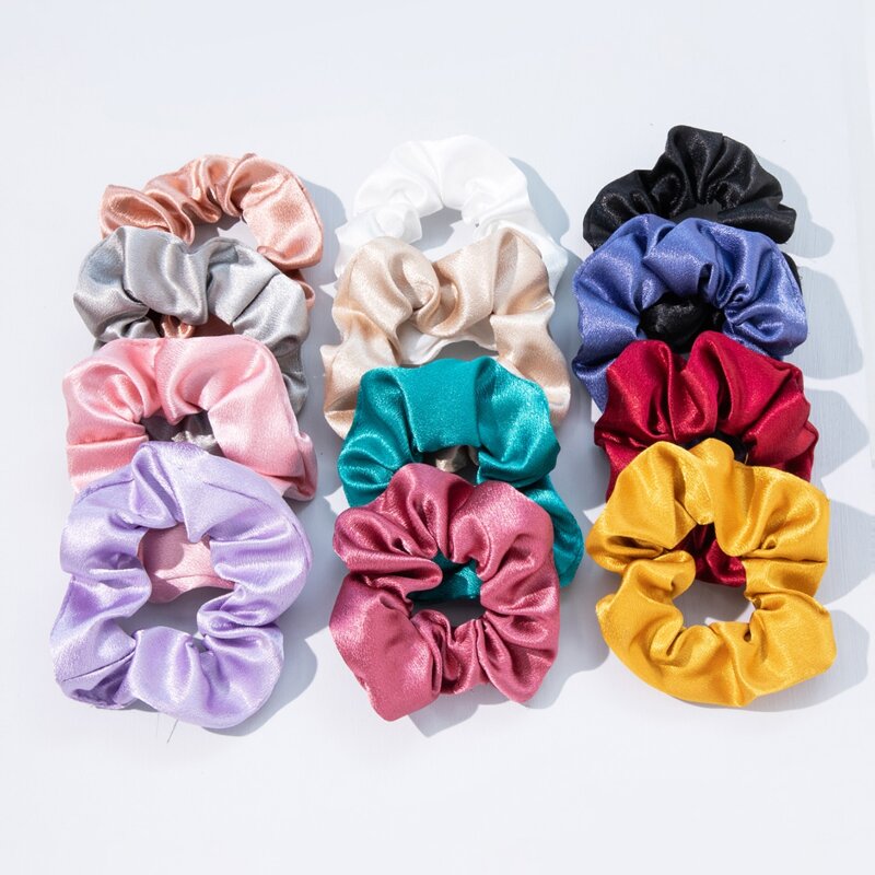

3pcs Random Solid Scrunchie, Multicolor