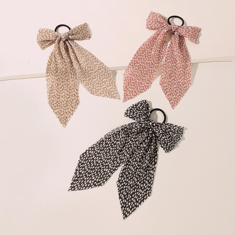 

3pcs Heart Pattern Scarf Hair Tie, Multicolor
