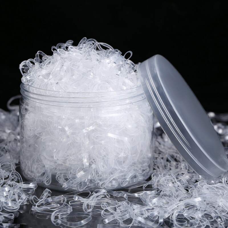

1000pcs Disposable Elastic Hair Tie, White