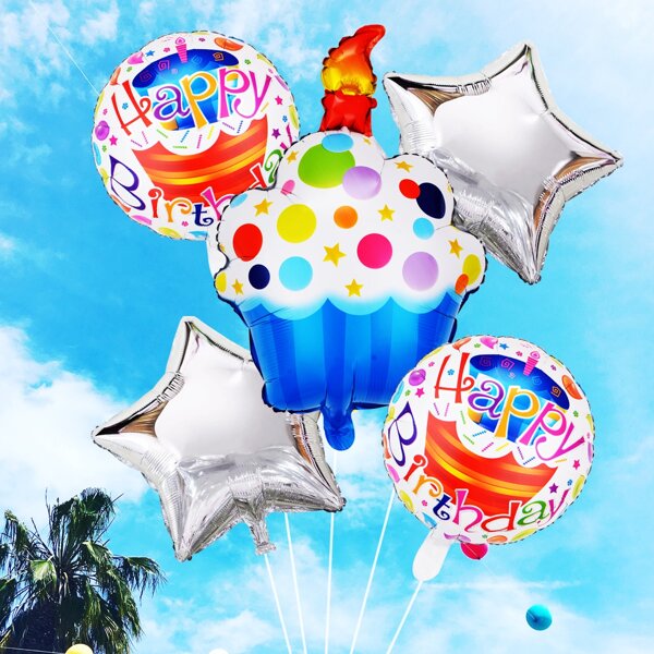 

7pcs Birthday Party Balloon Set, Multicolor